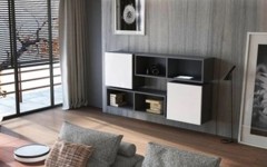Κρεμαστή σύνθεση ραφιών-ντουλαπιών KWADRO 105 μαύρο, λευκό - Μαύρο Κρεμαστή σύνθεση ραφιών-ντουλαπιών KWADRO 105 μαύρο, λευκό - Μαύρο