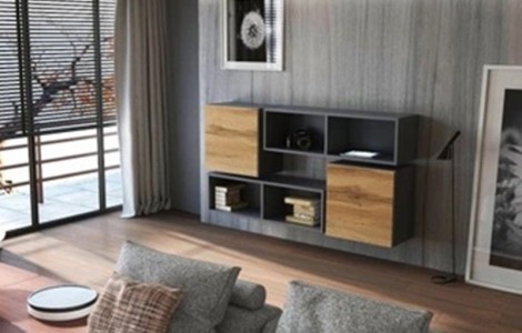 Κρεμαστή σύνθεση ραφιών-ντουλαπιών KWADRO 105 Μαύρο 2 - μαύρο/WOTAN 2 Κρεμαστή σύνθεση ραφιών-ντουλαπιών KWADRO 105 Μαύρο 2 - μαύρο/WOTAN 2