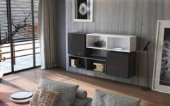 Κρεμαστή σύνθεση ραφιών-ντουλαπιών KWADRO 105 Μαύρο - Λευκό  Κρεμαστή σύνθεση ραφιών-ντουλαπιών KWADRO 105 Μαύρο - Λευκό
