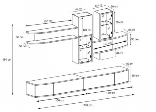 Σύνθετο σαλονιού MANHATTAN μοντέρνο