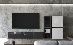 Σύνθετο σαλονιού KWADRO 250 Μαύρο - Λευκό Σύνθετο σαλονιού KWADRO 250 Μαύρο - Λευκό