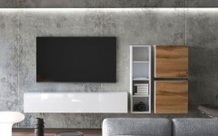 Σύνθετο σαλονιού KWADRO 250 Λευκό - χρώμα δρυός WOTAN Σύνθετο σαλονιού KWADRO 250 Λευκό - χρώμα δρυός WOTAN