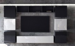 Σύνθετο σαλονιού KWADRO 270 Λευκό - Μαύρο Σύνθετο σαλονιού KWADRO 270 Λευκό - Μαύρο