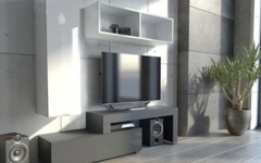 Σύνθετο σαλονιού MILANO 140-200 Μαύρο - Λευκό 2 Σύνθετο σαλονιού MILANO 140-200 Μαύρο - Λευκό 2