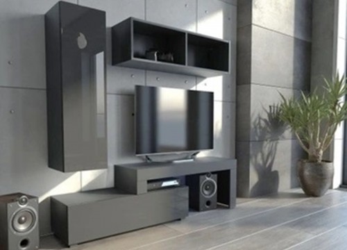 Σύνθετο σαλονιού MILANO 140-200 Μαύρο