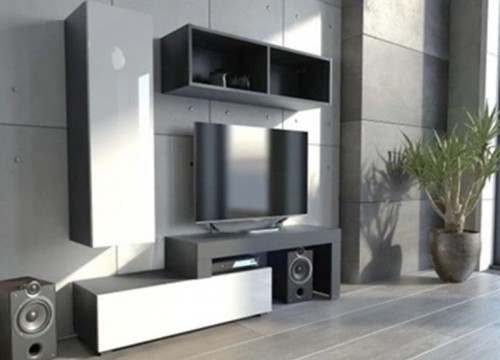 Σ΄΄υνθετο σαλονιού  MILANO 140-200 Μαύρο - Λευκό