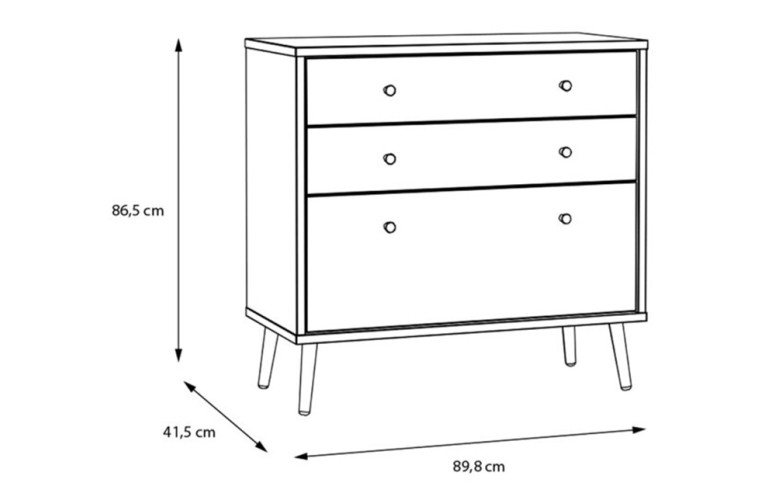 Συρταριέρα HARLSSON 90cm χρώμα δρυός Mauvella