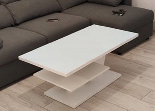 Τραπεζάκι σαλονιού CLIFF λευκό λάκα-λευκό ματ