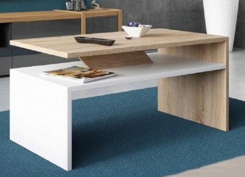 Τραπεζάκι σαλονιού PRIMA σε χρώμα δρυός sonoma-λευκό Τραπεζάκι σαλονιού PRIMA σε χρώμα δρυός sonoma-λευκό