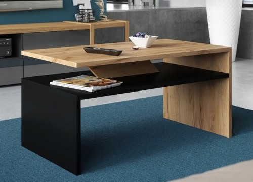 Τραπεζάκι σαλονιού PRIMA χρώμα δρυός - μαύρο Τραπεζάκι σαλονιού PRIMA χρώμα δρυός - μαύρο