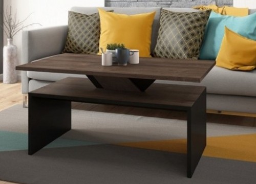 Τραπεζάκι σαλονιού SISI Καφέ-Μαύρο Τραπεζάκι σαλονιού SISI Καφέ-Μαύρο