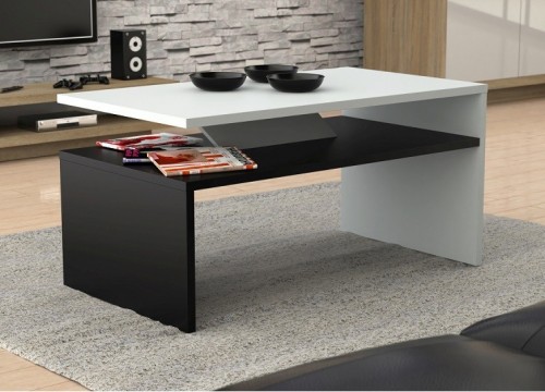 Τραπεζάκι σαλονιού PRIMA Λευκό-Μαύρο Τραπεζάκι σαλονιού PRIMA Λευκό-Μαύρο