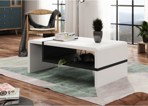 Τραπεζάκι σαλονιού FOLK Λευκό-Μαύρο Τραπεζάκι σαλονιού FOLK Λευκό-Μαύρο