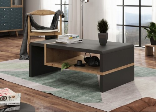 Τραπεζάκι σαλονιού FOLK Ανθρακί-χρώμα δρυός Artisan Τραπεζάκι σαλονιού FOLK Ανθρακί-χρώμα δρυός Artisan