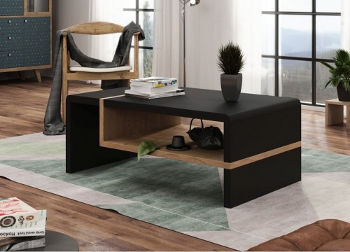 Τραπεζάκι σαλονιού FOLK Μαύρο - χρώμα δρυός CRAFT ZLOTY Τραπεζάκι σαλονιού FOLK Μαύρο - χρώμα δρυός CRAFT ZLOTY