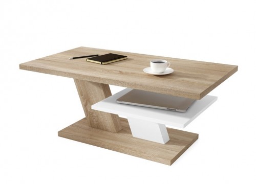 Τραπεζάκι σαλονιού CLIFF Sonoma - Λευκό Τραπεζάκι σαλονιού CLIFF Sonoma - Λευκό