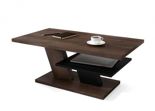 Τραπεζάκι σαλονιού CLIFF καφέ -μαύρο