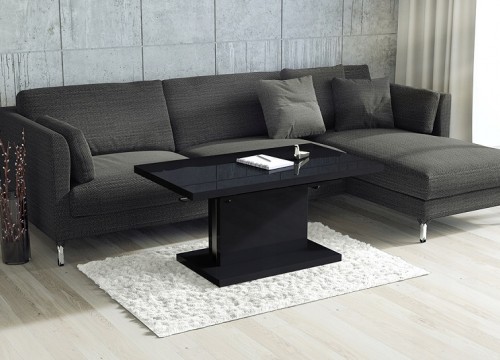 Τραπεζάκι σαλονιού πολυμορφικό ASTON Μαύρο λάκα