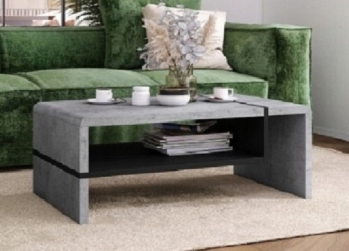 Τραπεζάκι σαλονιού FOLK  μπετόν-μαύρο Τραπεζάκι σαλονιού FOLK  μπετόν-μαύρο