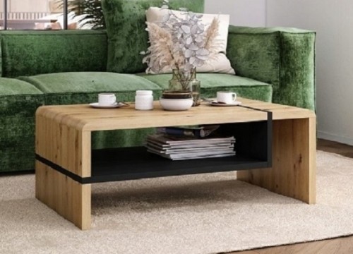 Τραπεζάκι σαλονιού FOLK  χρώμα δρυός Artisan - μαύρο ματ Τραπεζάκι σαλονιού FOLK  χρώμα δρυός Artisan - μαύρο ματ