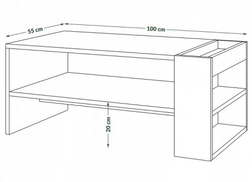 Τραπεζάκι σαλονιού NEFRI χρώμα δρυός Wotan - Λευκό ματ