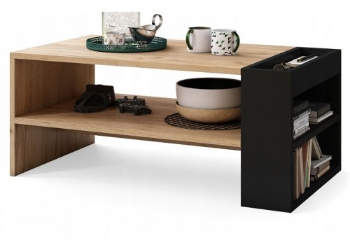 Τραπεζάκι σαλονιού NEFRI χρώμα δρυός CRAFT ZLOTY - ΄Μαύρο