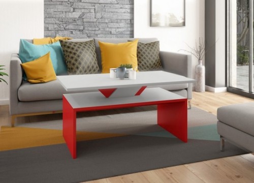 Τραπεζάκι σαλονιού SISI Λευκό-Κόκκινο Τραπεζάκι σαλονιού SISI Λευκό-Κόκκινο