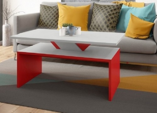 Τραπεζάκι σαλονιού SISI Λευκό-Κόκκινο Τραπεζάκι σαλονιού SISI Λευκό-Κόκκινο