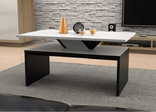 Τραπεζάκι σαλονιού SISI Λευκό-Μαύρο Τραπεζάκι σαλονιού SISI Λευκό-Μαύρο