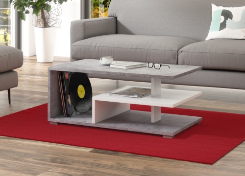 Τραπεζάκι σαλονιού LINK Μπετόν-Λευκό