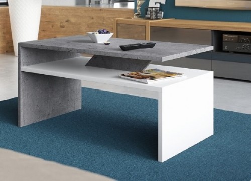 Τραπεζάκι σαλονιού PRIMA Μπετόν- Λευκό Τραπεζάκι σαλονιού PRIMA Μπετόν- Λευκό