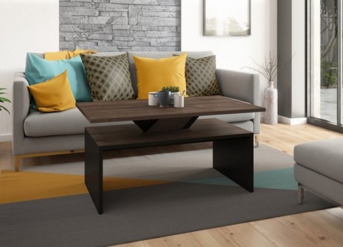 Τραπεζάκι σαλονιού SISI Καφέ-Μαύρο Τραπεζάκι σαλονιού SISI Καφέ-Μαύρο