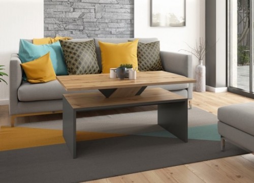 Tραπεζάκι σαλονιού SISI χρώμα δρυός Αrtisan-γραφίτη Tραπεζάκι σαλονιού SISI χρώμα δρυός Αrtisan-γραφίτη