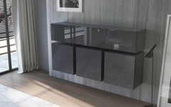 Μοντέρνα επιτοίχια σύνθεση ντουλαπιών KWADRO 160 X 3 Μαύρο Μοντέρνα επιτοίχια σύνθεση ντουλαπιών KWADRO 160 X 3 Μαύρο