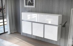 Μοντέρνα επιτοίχια σύνθεση ντουλαπιών KWADRO 160 X 3 Λευκό Μοντέρνα επιτοίχια σύνθεση ντουλαπιών KWADRO 160 X 3 Λευκό