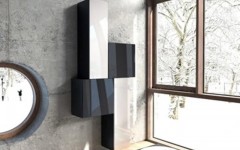 Κρεμαστή σύνθεση ντουλαπιών KWADRO 90-210 μαύρο, λευκό - Μαύρο Κρεμαστή σύνθεση ντουλαπιών KWADRO 90-210 μαύρο, λευκό - Μαύρο