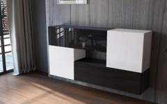Κρεμαστή σύνθεση ντουλαπιών KWADRO 155 Μαύρο - Λευκό Κρεμαστή σύνθεση ντουλαπιών KWADRO 155 Μαύρο - Λευκό